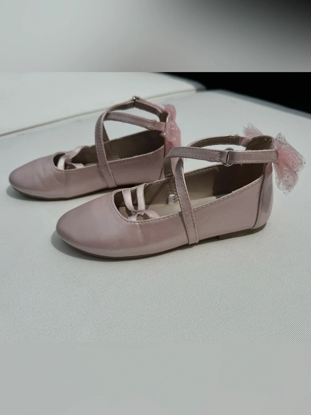 Gymboree Pink Shimmer Bow Ballet Flats - On Pointe - Size 12